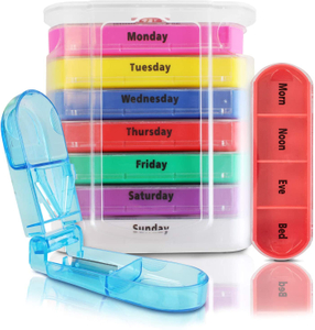 Promotional Protection Weekly Pill Dispenser with Pill Cutter