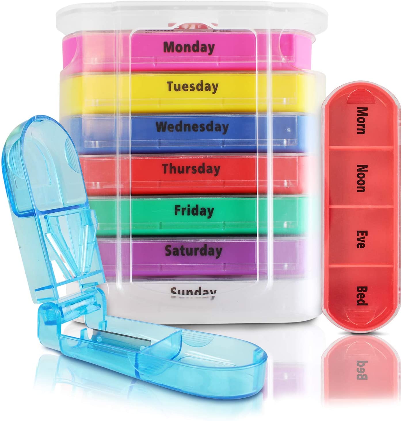 Promotional Protection Weekly Pill Dispenser with Pill Cutter