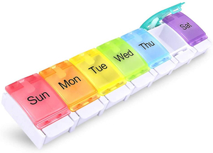 Convenient Plastic Weekly Pill Box with Large Compartments